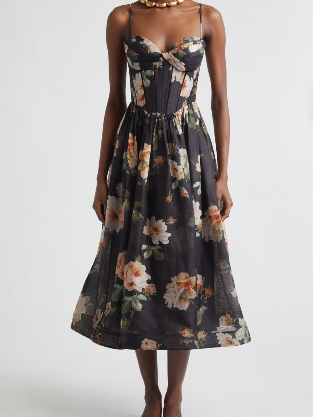 NWT Zimmermann Floral Corset Midi Dress - Size 2 (US 8)